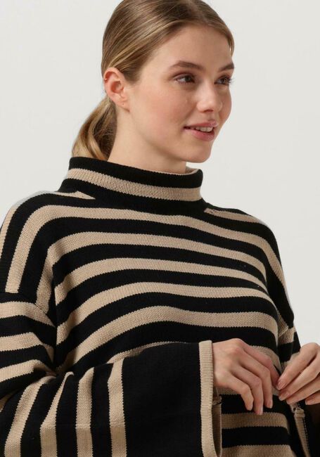 Zwarte MY ESSENTIAL WARDROBE Coltrui SILA STRIPED KNIT ROLLNECK - large