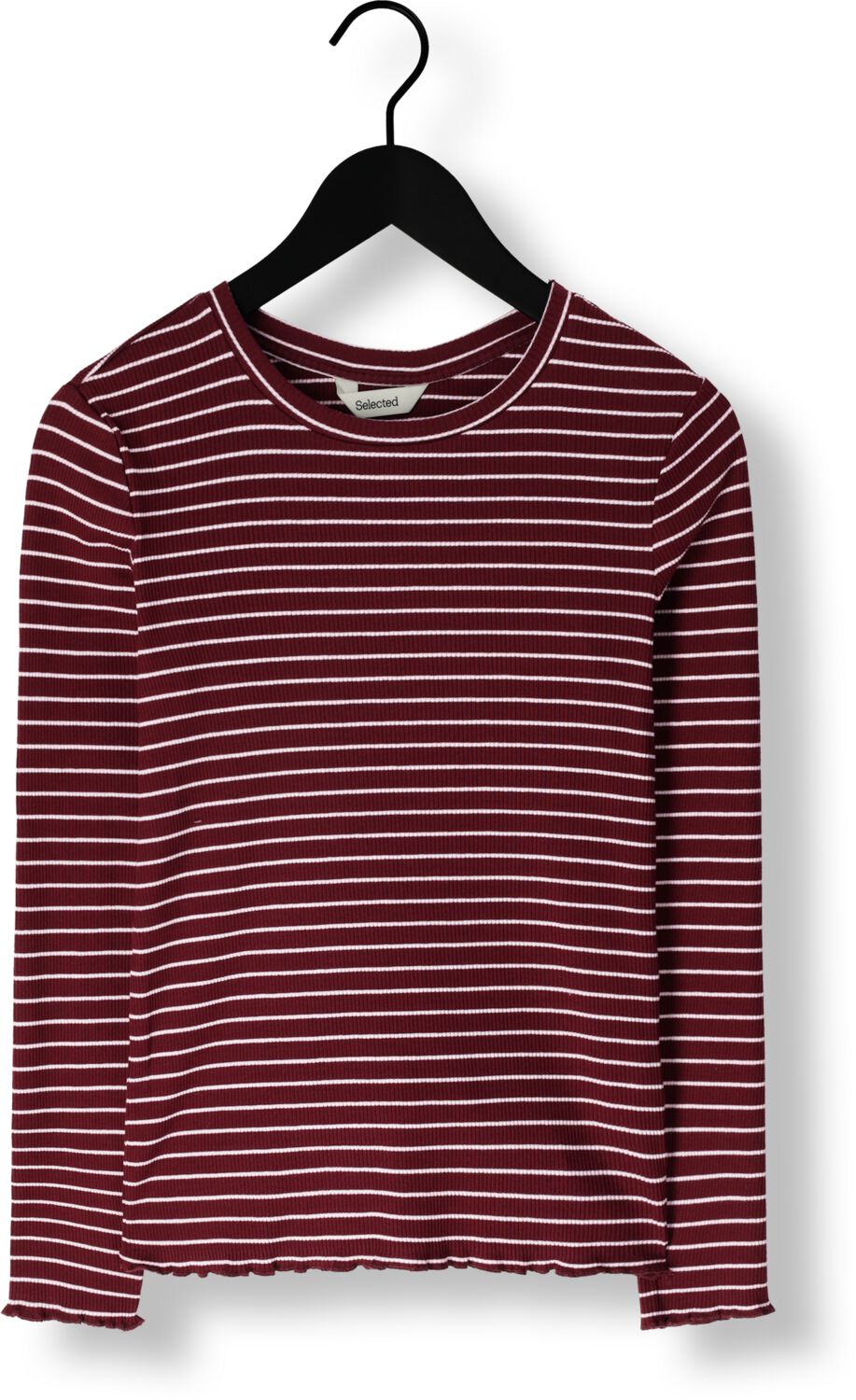 SELECTED FEMME Dames Tops & T-shirts Slfanna Ls Crew Neck Tee Str Bordeaux