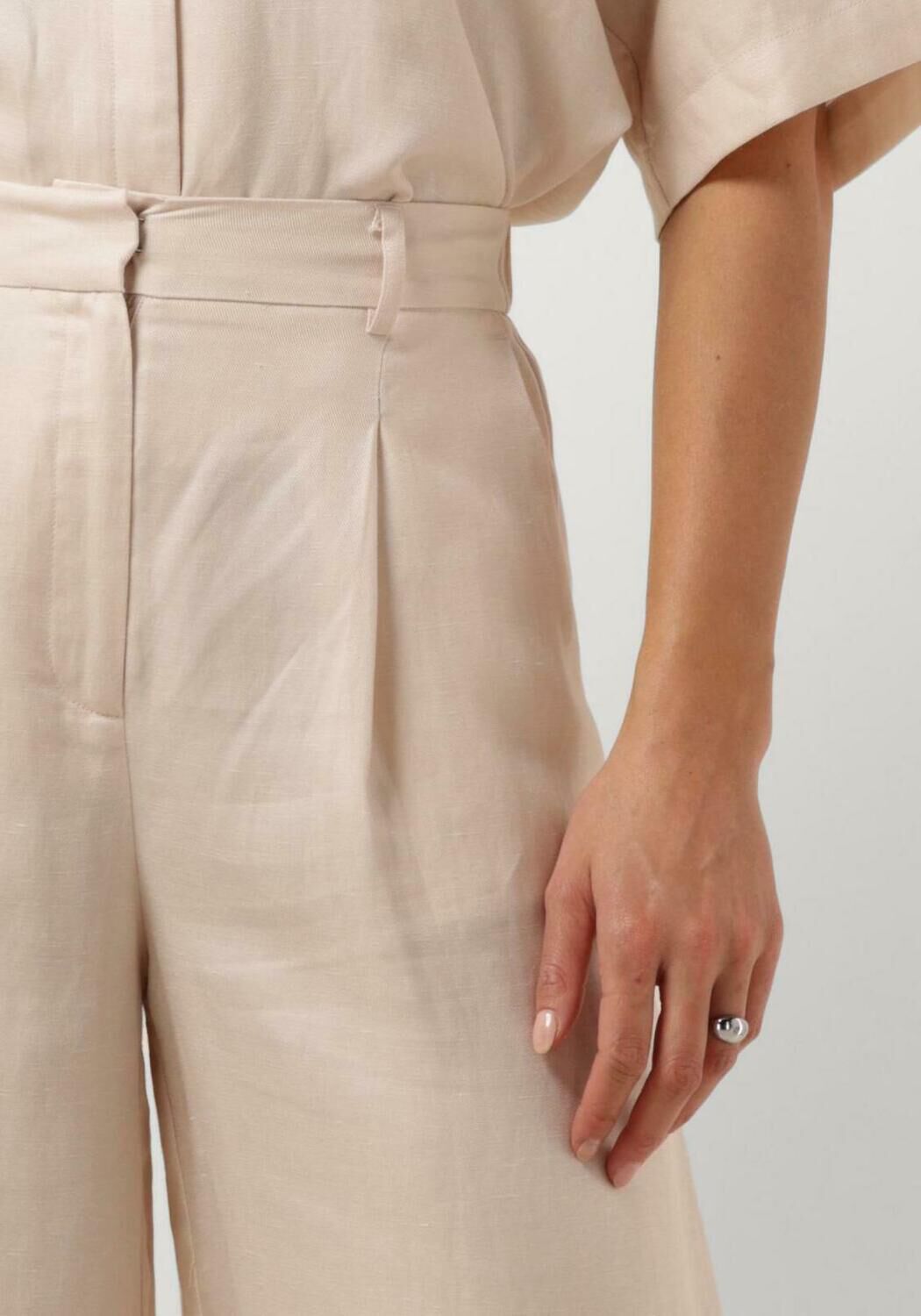 SELECTED FEMME Dames Broeken Slflyra Hw Wide Linen Pant Beige
