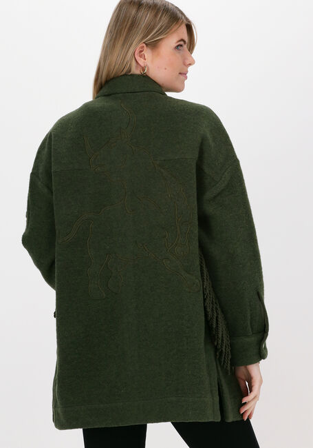 Donkergroene ALIX THE LABEL Mantel FELTED WOOL JACKET - large