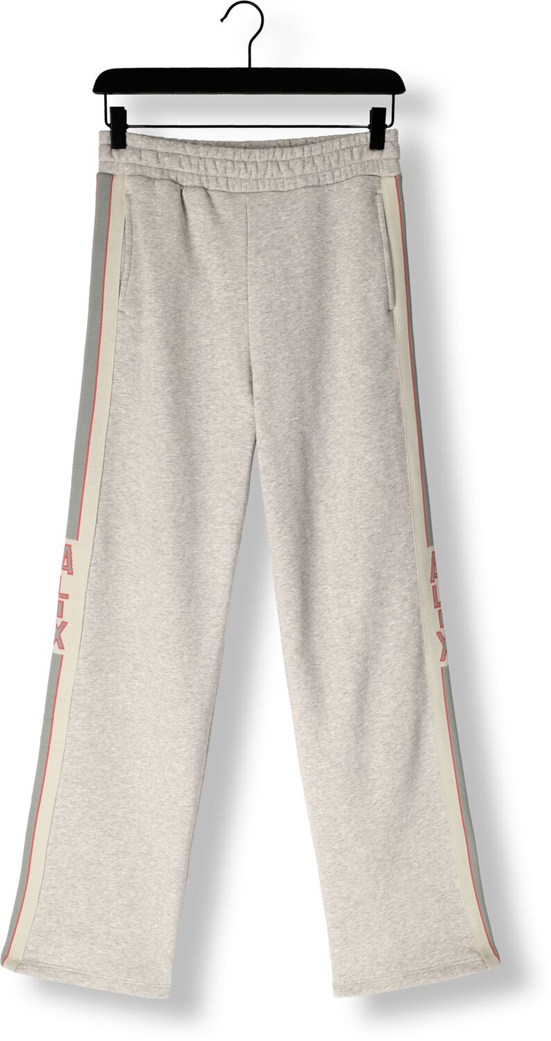 ALIX THE LABEL Dames Broeken Ladies Knitted Side Tape Wide Leg Sweat Pants Grijs