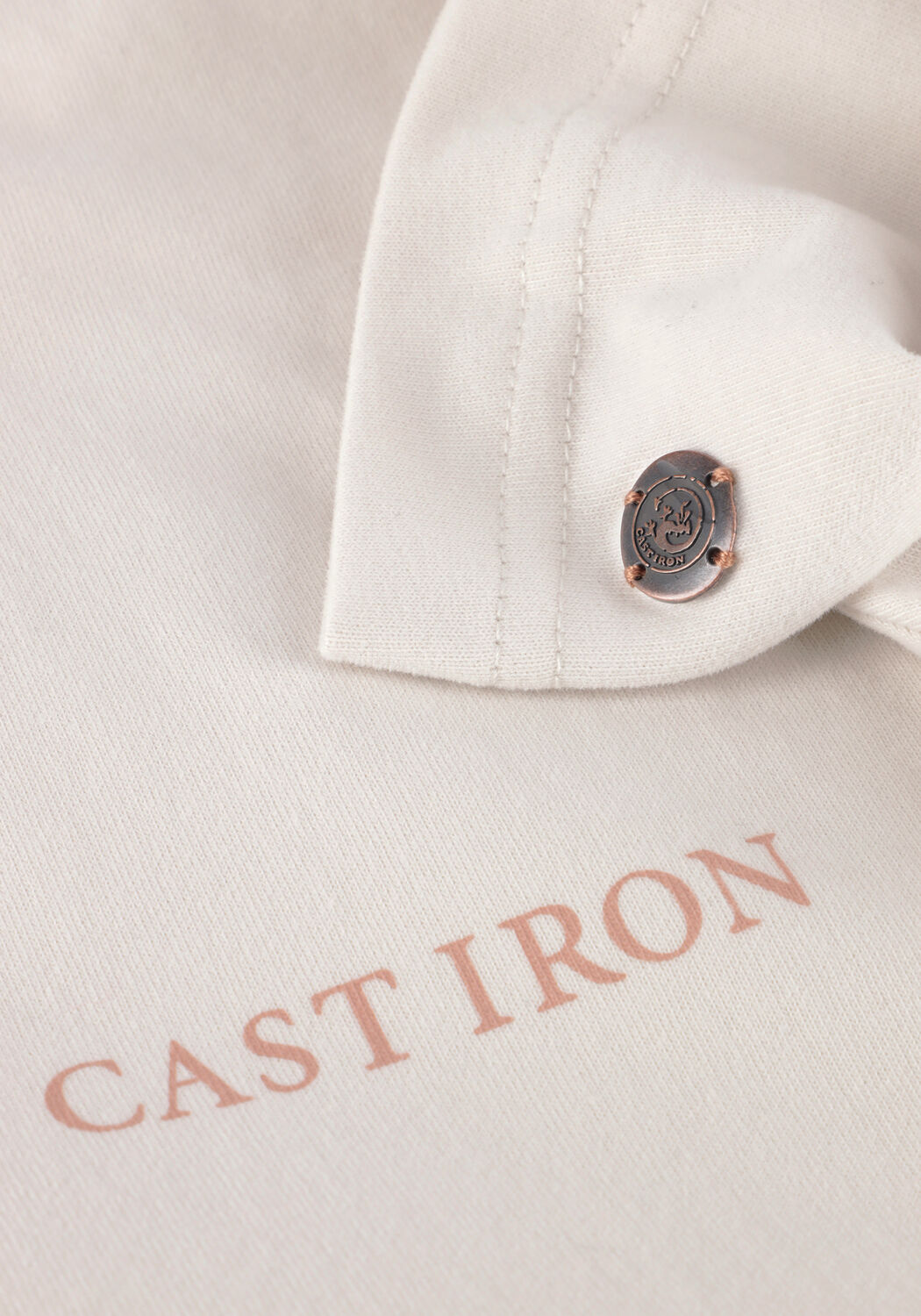 Beige CAST IRON T-shirt RELAXED FIT PEACHED JERSEY - large