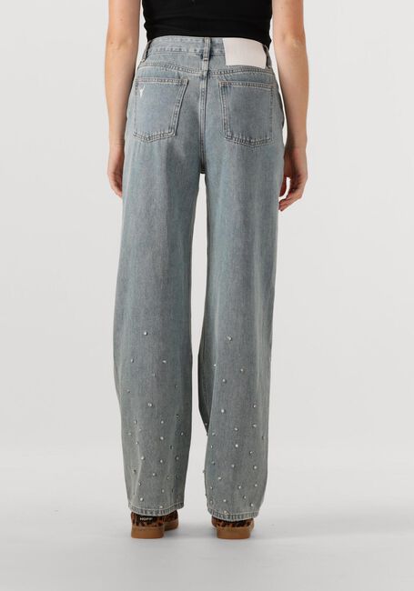 Blauwe ALIX THE LABEL Straight leg jeans LADIES WOVEN EMBELLISHED DENIM PANTS - large
