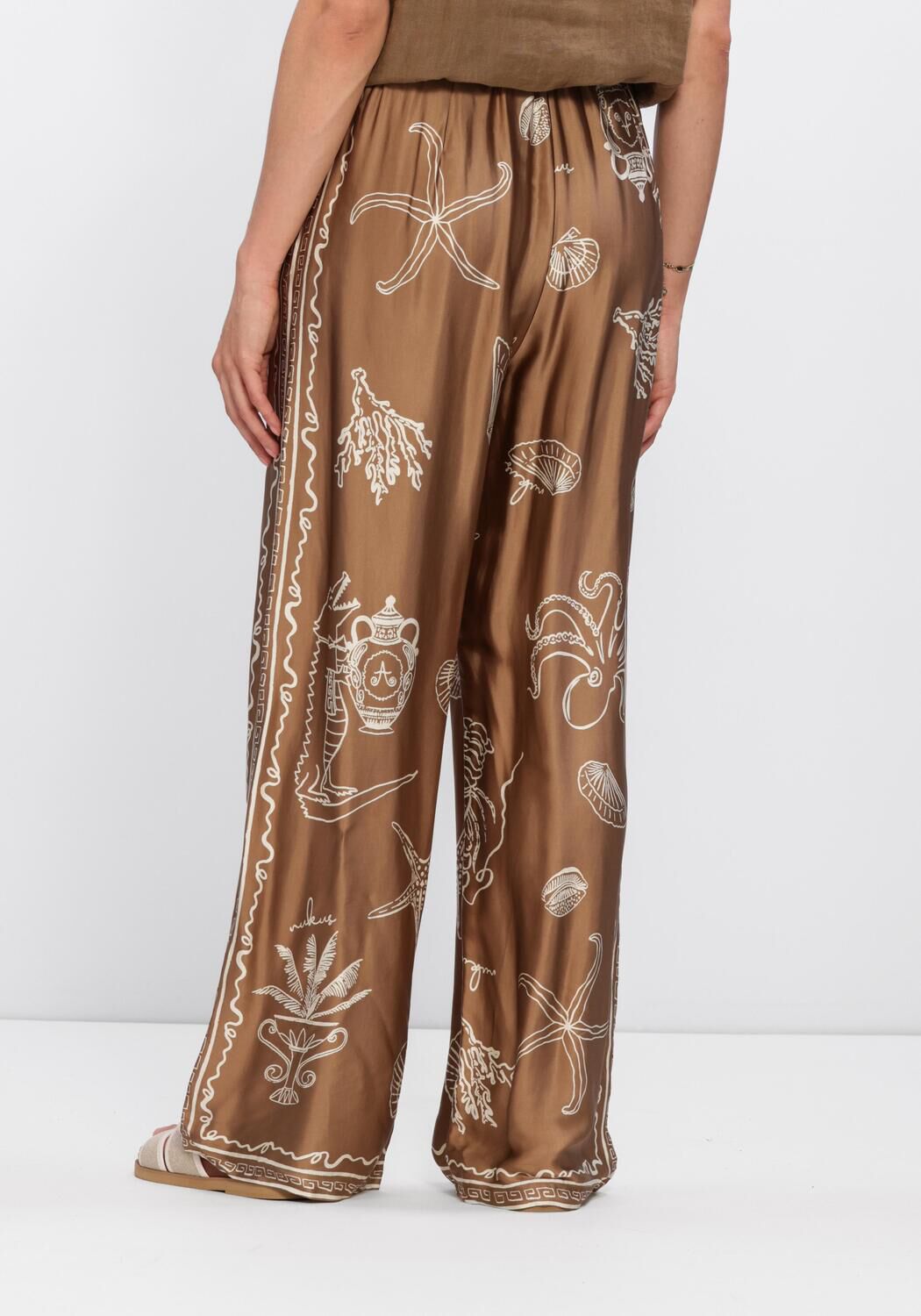 Zand NUKUS Wijde broek VALERIE PANTS PRINT - large