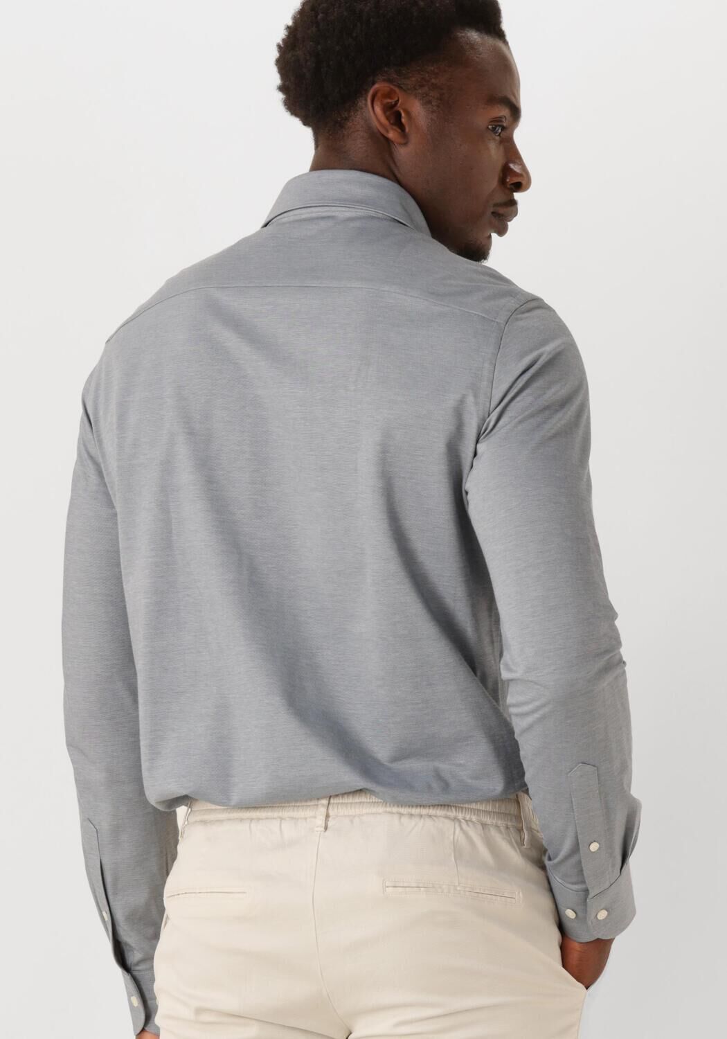 PROFUOMO Heren Overhemden Shirt X-cutaway Japanese Knitted Grijs