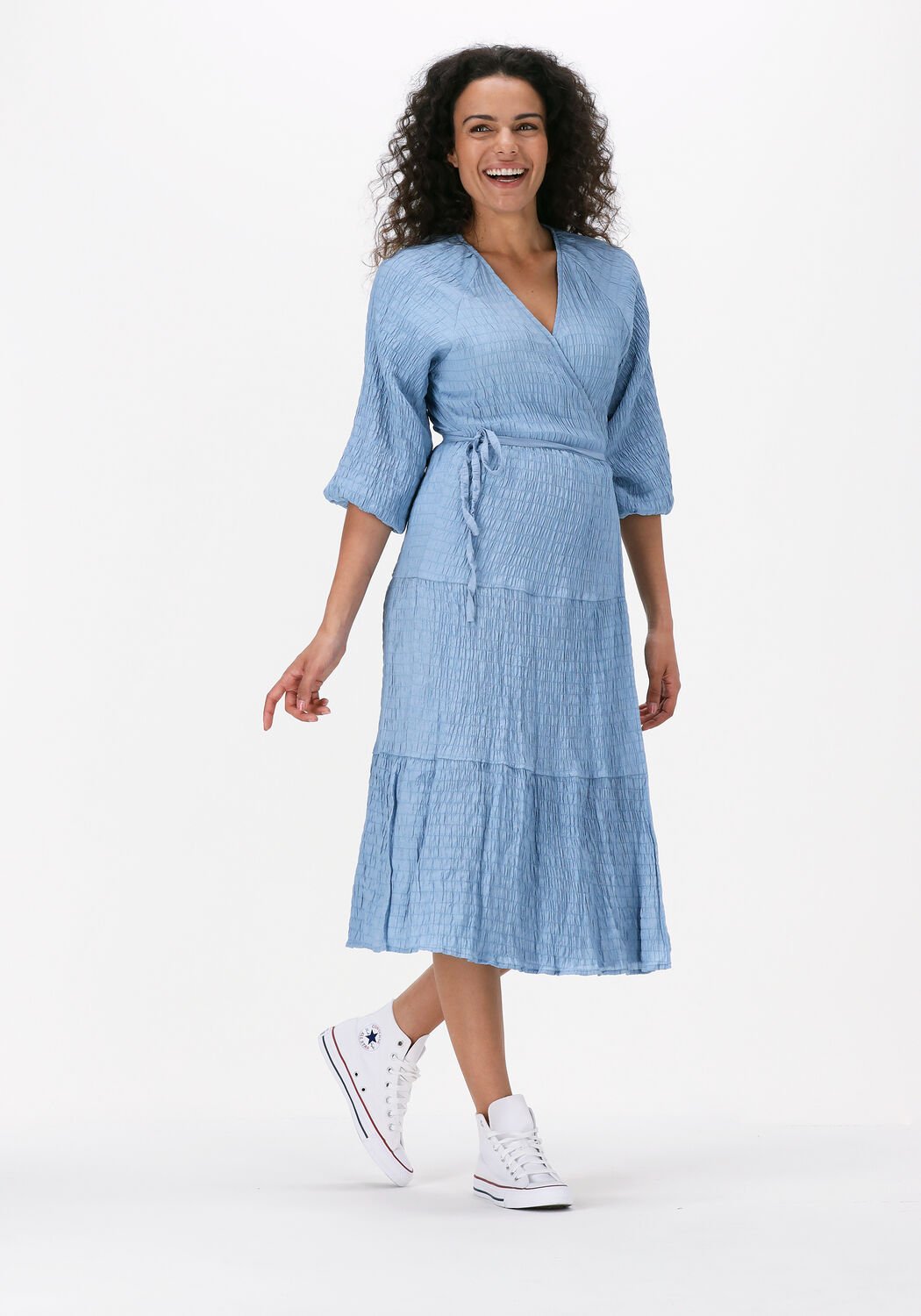 Midi jurk on sale blauw