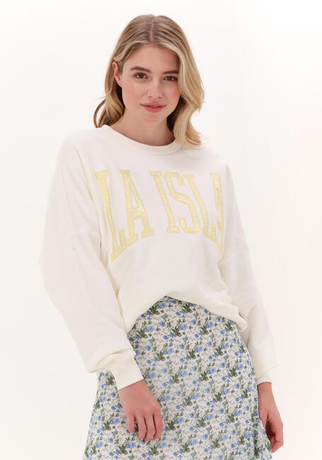 Gebroken wit COLOURFUL REBEL Sweater LA ISLA PATCH DROPPED SHOULDER SWEAT - large