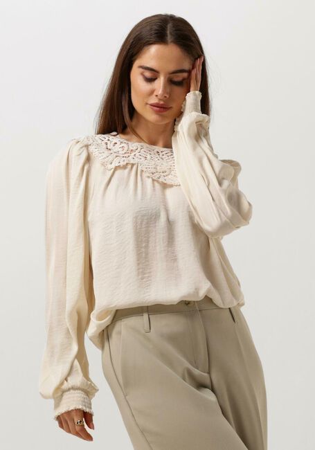 Gebroken wit SUMMUM Blouses TOP DRAPY SATIN - large