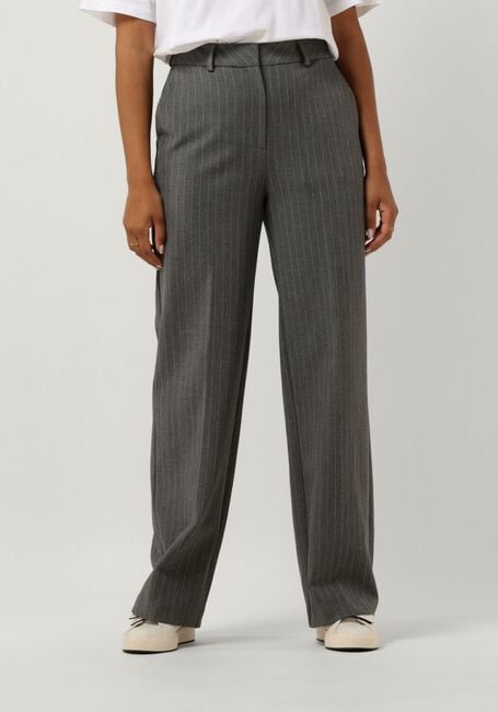 Grijze SELECTED FEMME Pantalon SLFMYLA HW WIDE PANT MGM STRIPE NOOS - large
