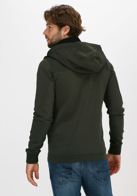 Groene CAST IRON Vest HOODED SLIM FIT COTTON INTERLO - large