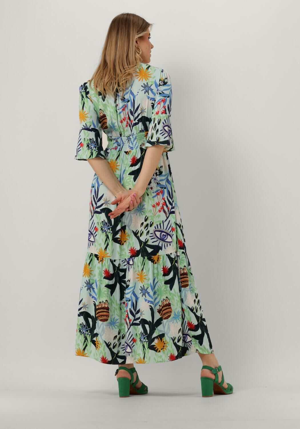 Blauwe POM AMSTERDAM Maxi jurk DRESS LIV 7328 Omoda