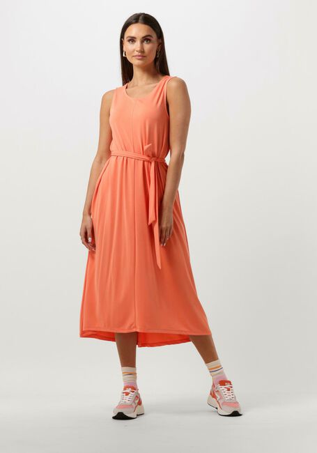 Perzik MSCH COPENHAGEN Midi jurk MSCHDEANIE LYNETTE SL DRESS - large