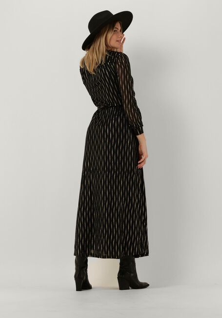 Zwarte COLOURFUL REBEL Maxi jurk LOLA TRIANGLE FOIL LONGSLEEVE MAXI WRAP DRESS - large