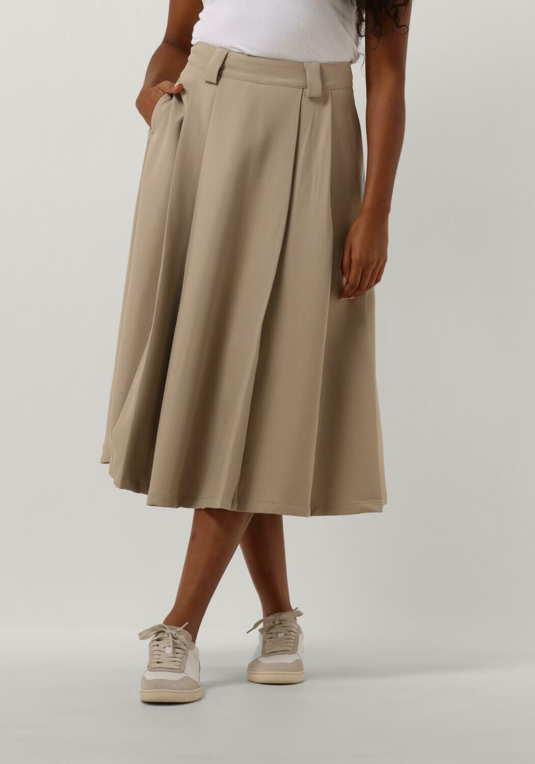 My Essential Wardrobe Beige Midirok Maganmw Skirt Beige Dames