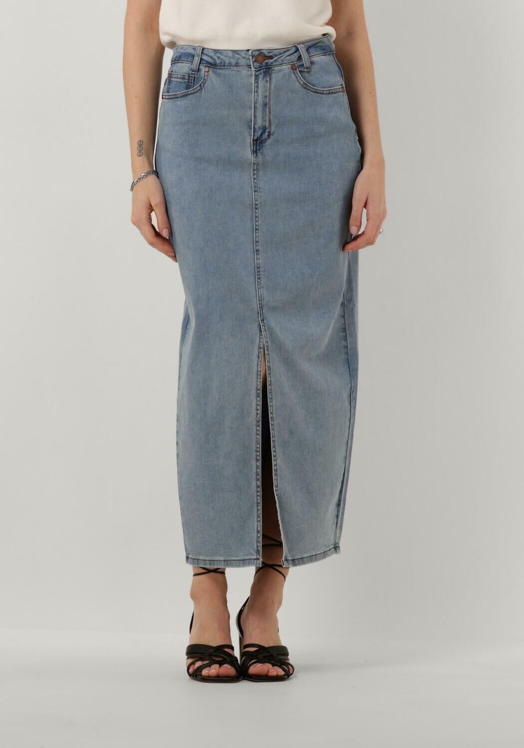 My Essential Wardrobe Stijlvolle Denim Rok met Mid-Rise Taille Blue Dames