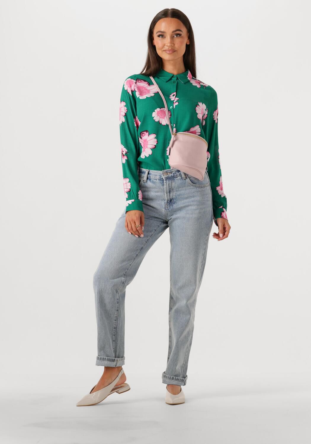 Lichtroze FRED DE LA BRETONIERE Crossbodytassen MARIANNEKE CROSSBODY LEATHER - large