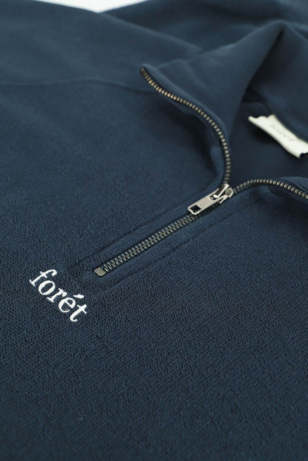 Donkerblauwe FOR&Eacute;T Sweater CREEK HALF ZIP - large