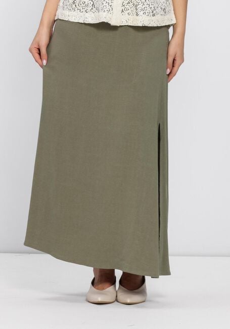 Groene SELECTED WOMEN Maxirok SLFVIVA HW ANKLE LINEN BLEND SKIRT - large