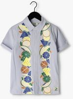Blauw/wit gestreepte SCOTCH & SODA Casual overhemd PLACED PRINT SEERSUCKER STRIPE SHORT SLEEVE - medium