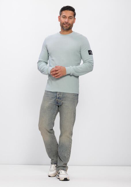 Mint CALVIN KLEIN Polo BADGE WAFFLE LS TEE - large