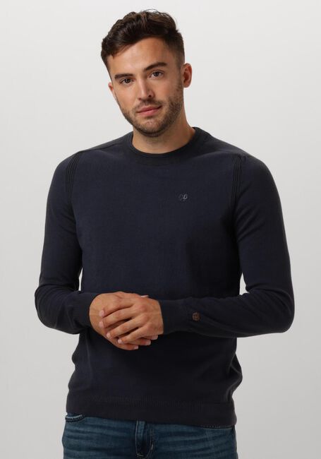 Blauwe CAST IRON Truien/vesten CREWNECK ESSENTIAL COTTON STRETCH - large