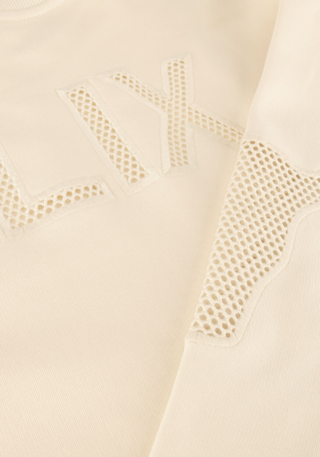 Ecru ALIX THE LABEL Trui LADIES KNITTED MESH SWEATER - large