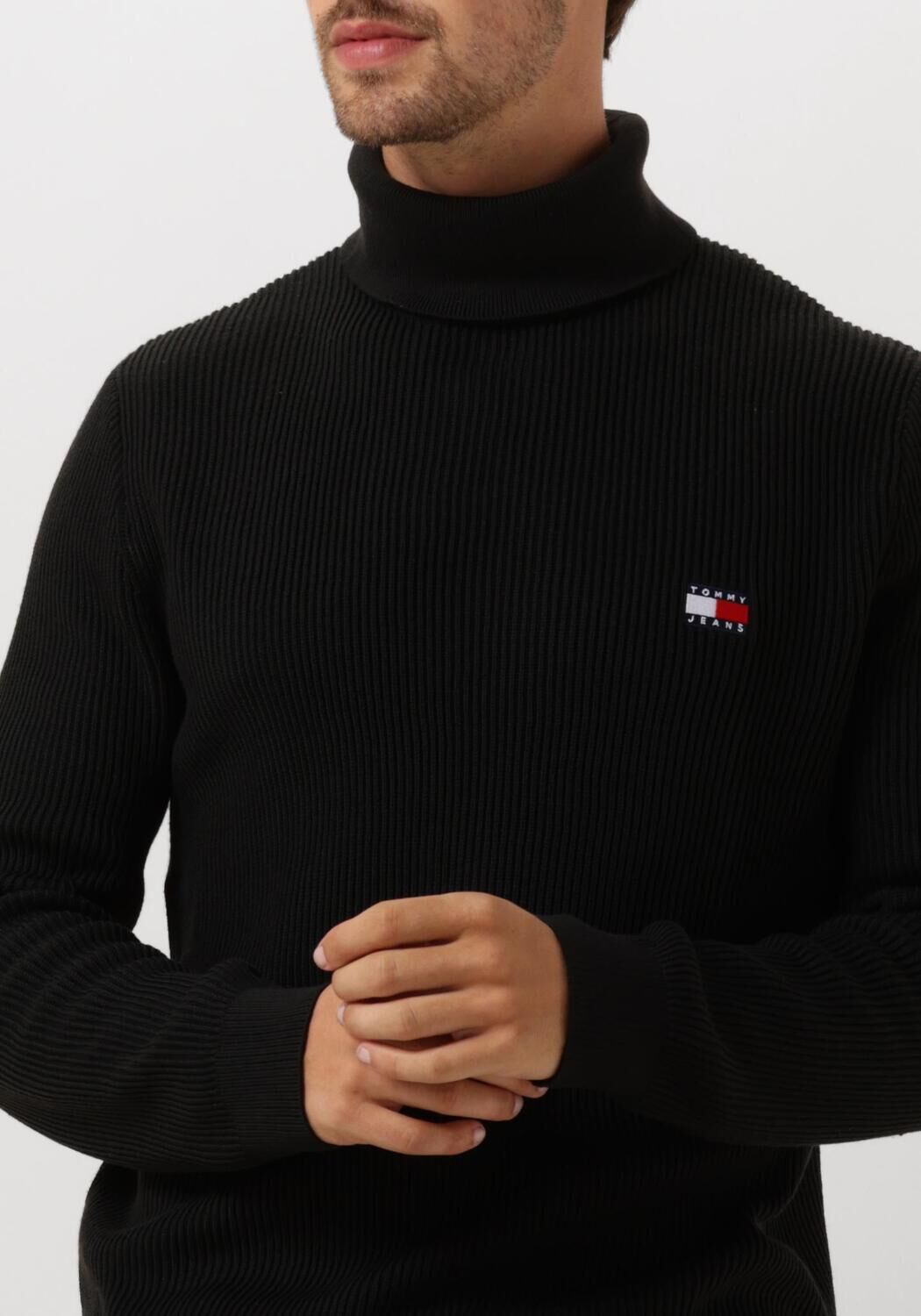 TOMMY JEANS Heren Truien & Vesten Tjm Slim Xs Badge Rollneck Zwart