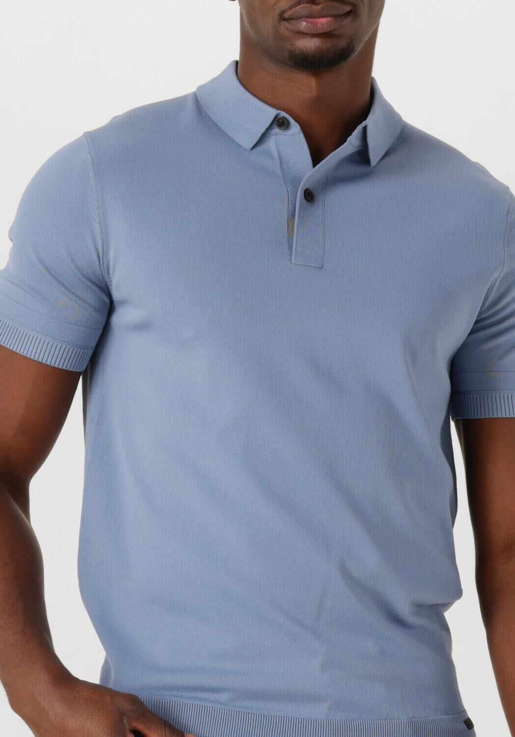 GENTI Heren Polo's & T-shirts Polo Button Ss K2046-1260 Lichtblauw
