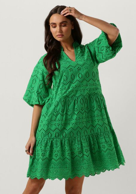 Groene NOTRE-V Mini jurk NV-DONNA DRESS BRODERIE ANGLAISE DRESS - large