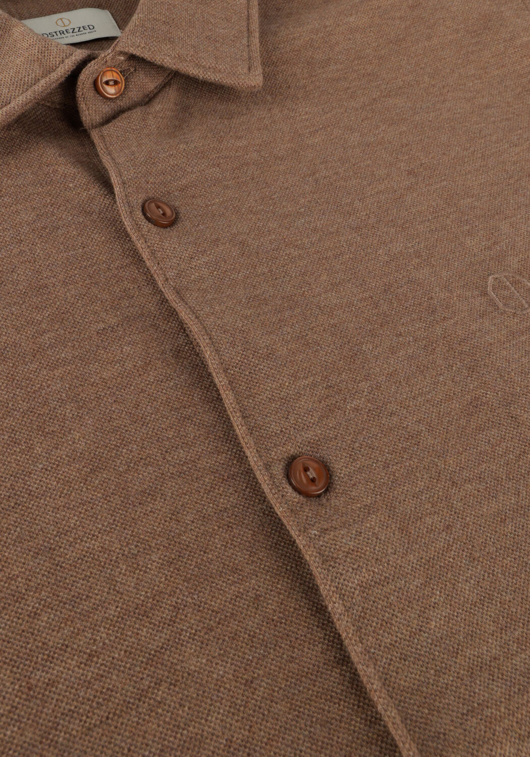 Bruine DSTREZZED Casual overhemd KIRK SHIRT MELANGE PIQUE SS - large