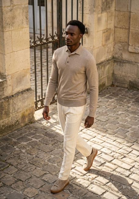 Beige PROFUOMO Trui LUXURY BASIC - large