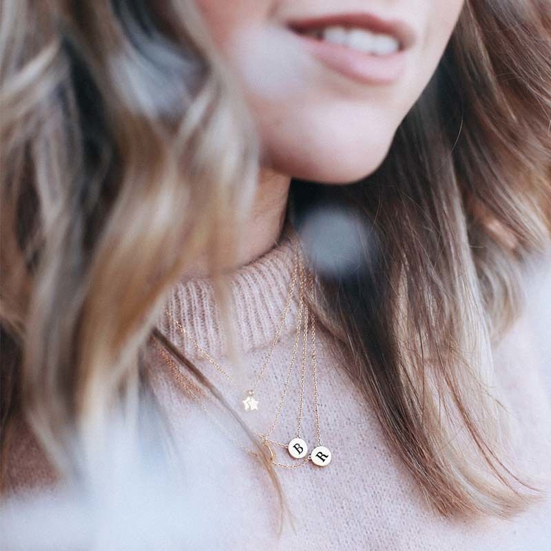 Goudkleurig ATLITW STUDIO Kettingen CHARACTER NECKLACE LETTER GOLD - large