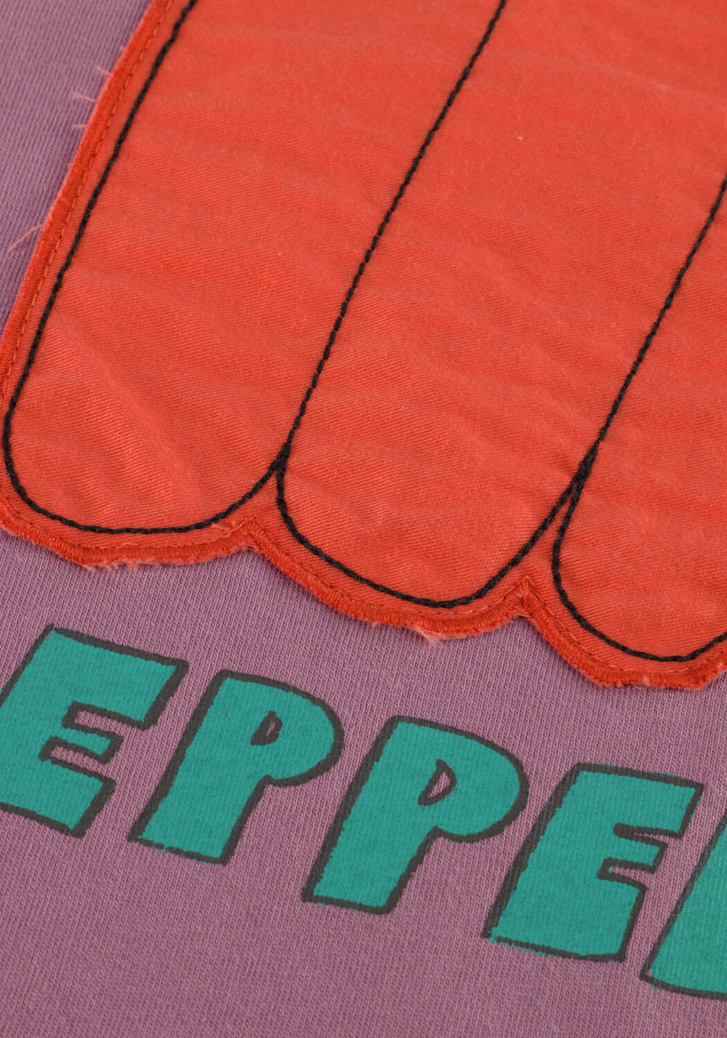 Paarse Jelly Mallow T-shirt BELL PEPPER APPLIQUE T-SHIRT - large