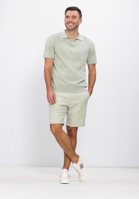 Groene SELECTED MEN Polo SLHMATTIS SS KNIT SUN OPEN POLO - large