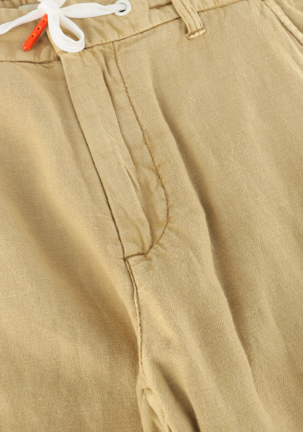 SCOTCH & SODA Jongens Broeken Garment-dyed Cotton Linen Cargo Shorts Zand