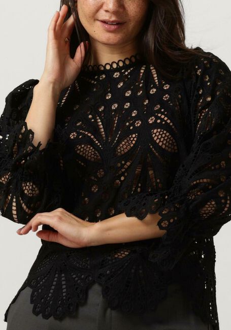 Zwarte NEO NOIR Blouses ADELA EMBROIDERY BLOUSE - large