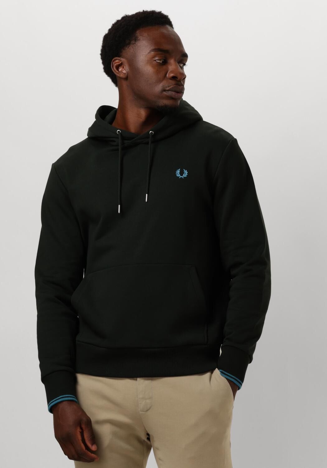 FRED PERRY Heren Truien & Vesten Tipped Hooded Sweatshirt Groen