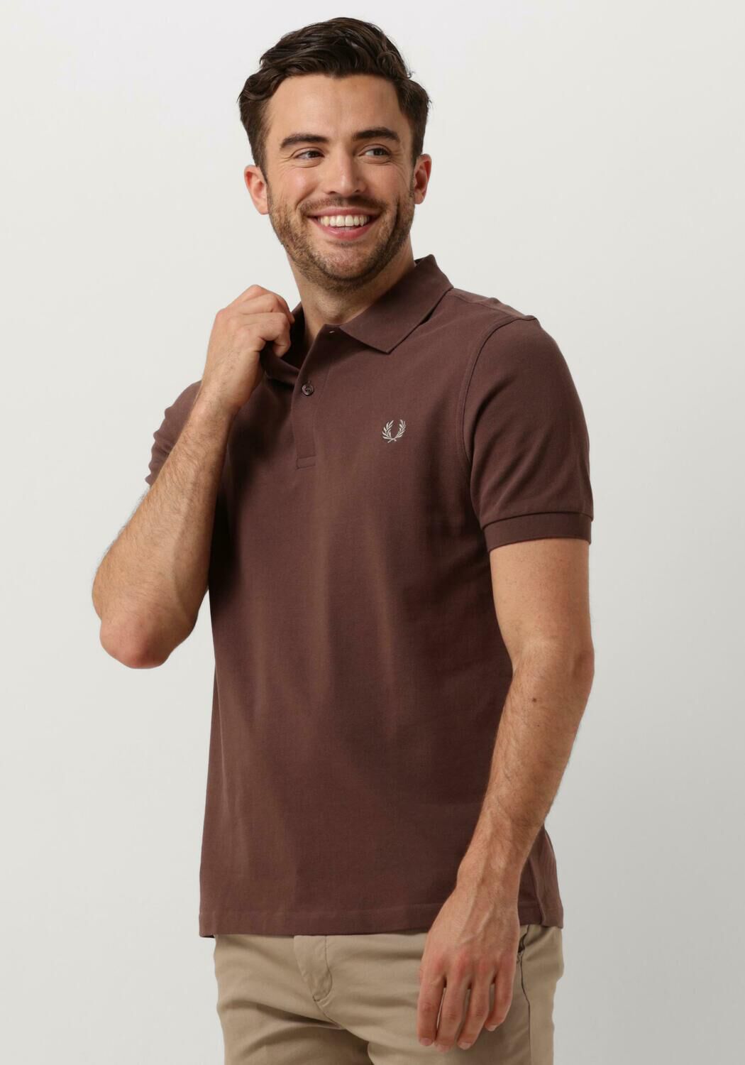 Fred Perry Heren Polo & T-shirts De Eenvoudige Shirt Brown Heren