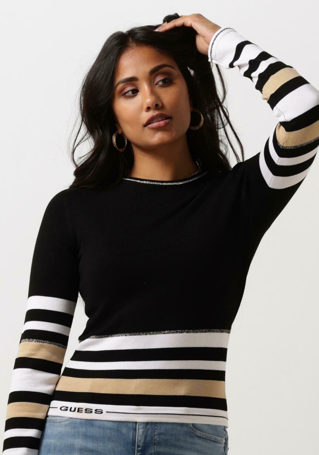 Zwarte GUESS Longsleeves MAIA SWEATER Omoda