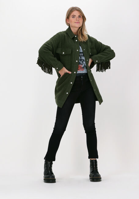 Donkergroene ALIX THE LABEL Mantel FELTED WOOL JACKET Donkergroene ALIX THE LABEL Mantel FELTED WOOL JACKET - large