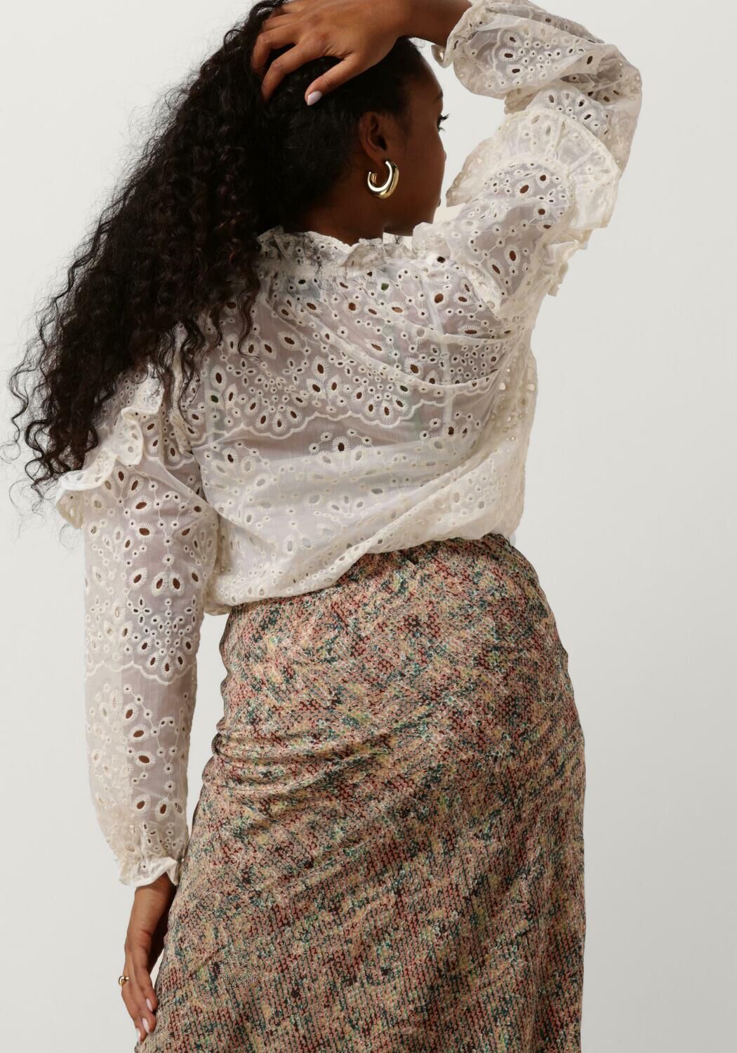 NEO NOIR Dames Blouses Nadira Embroidery Blouse Gebroken Wit