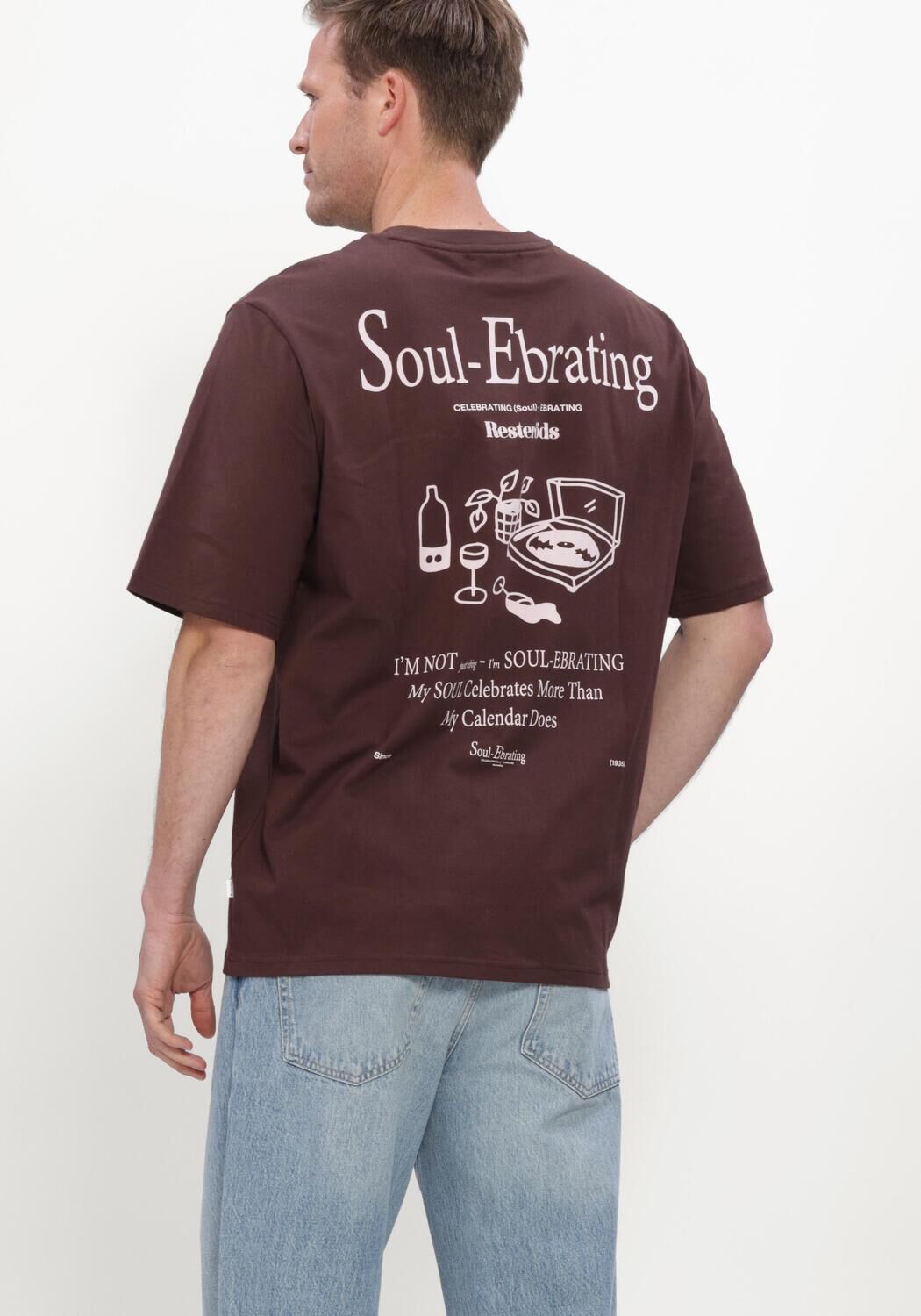 Bruine RESTER&Ouml;DS T-shirt RTTAS PRINT - large