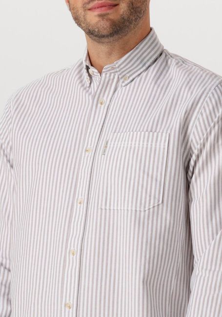 Witte CAST IRON Casual overhemd NEWCAST OXFORD STRIPE - large