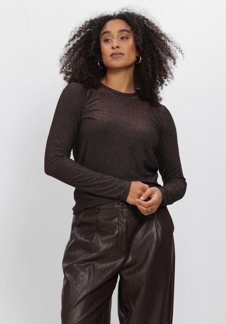 Bruine SUMMUM Top BASIC TEE SOFT LUREX JERSEY - large