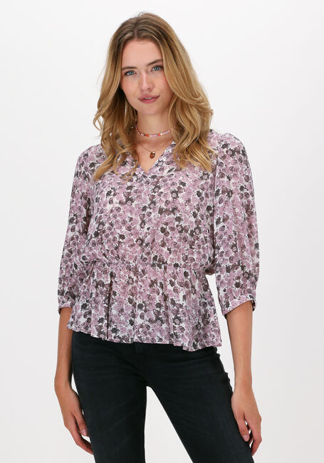 Paarse MSCH COPENHAGEN Top MADIA RIKKELIE 3/4 TOP AOP - large