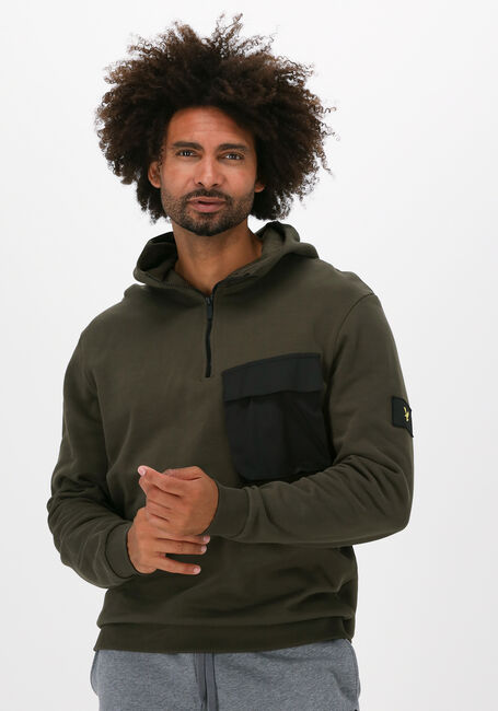 Groene LYLE & SCOTT Sweater POCKET HOODIE - large
