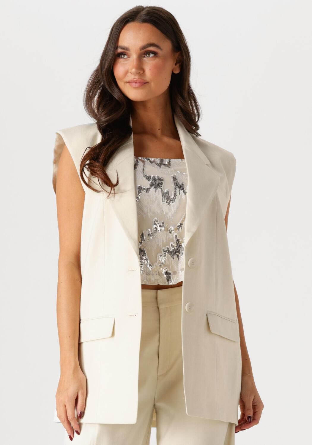GESTUZ Dames Blazers Gzseaver Sl Waistcoat Ecru