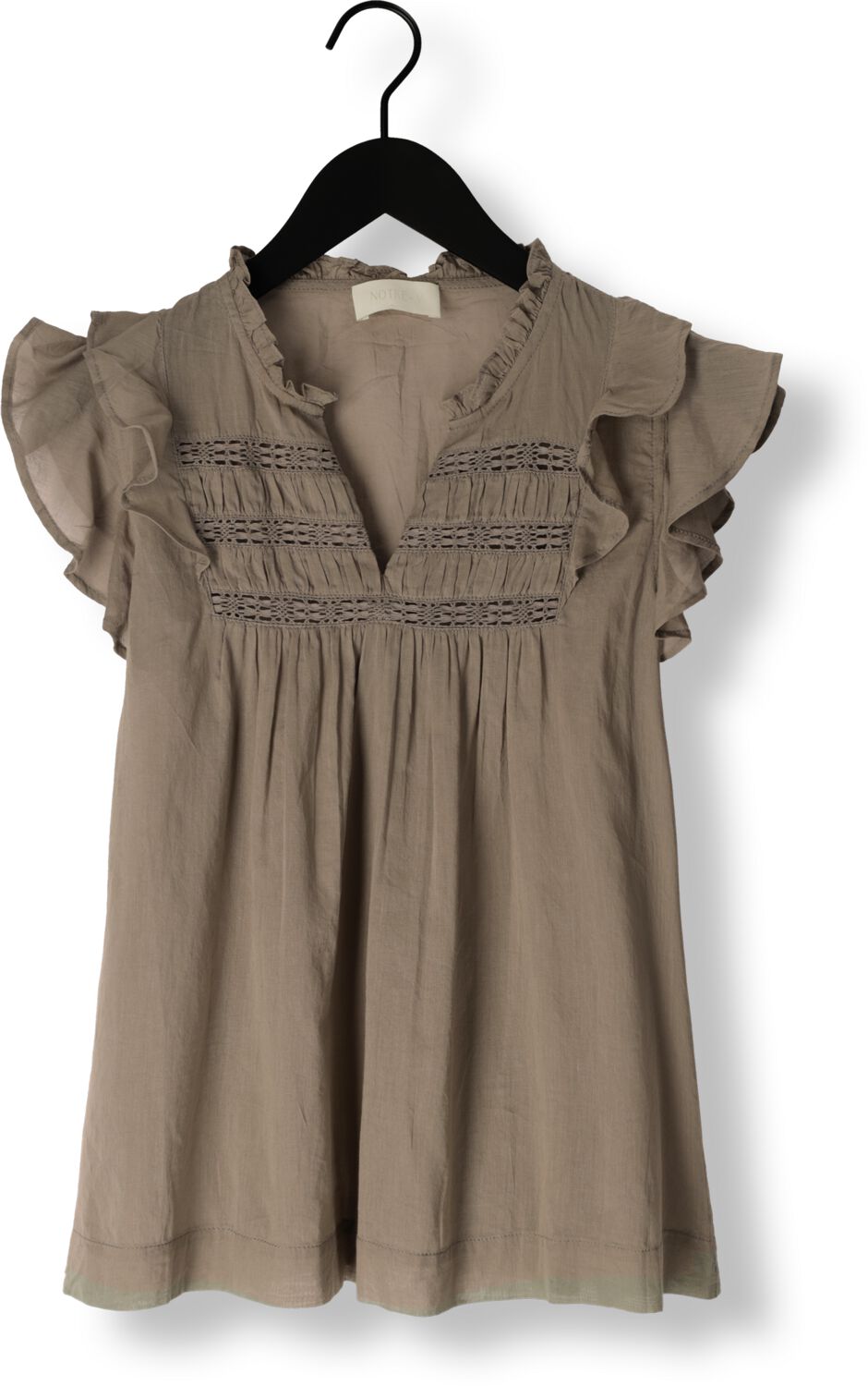 NOTRE-V Dames Tops & T-shirts Voile Top Short Sleeves Taupe