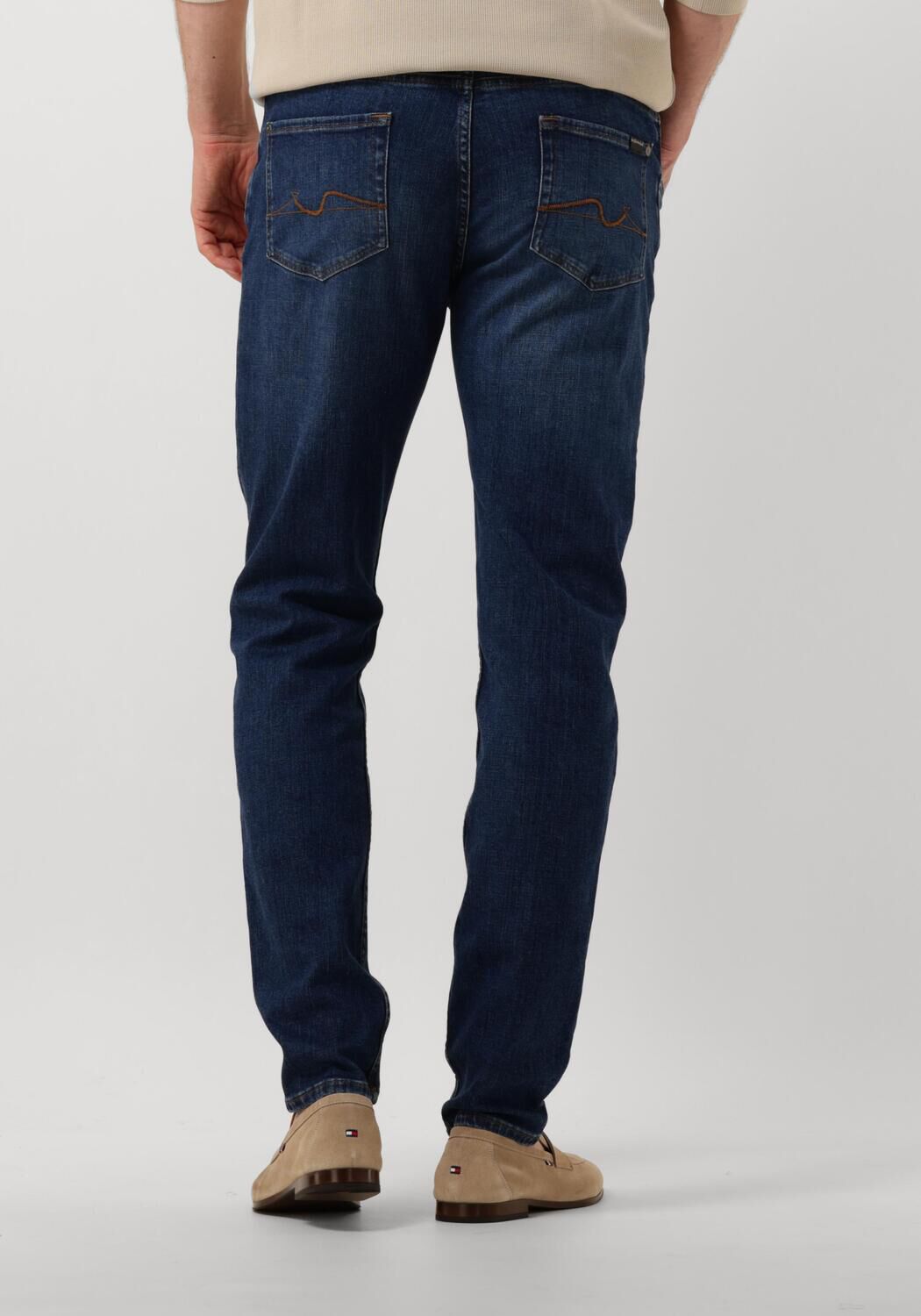 7 FOR ALL MANKIND Heren Jeans Slimmy Tapered Blauw
