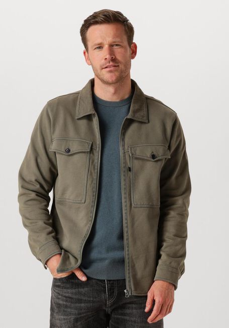 Olijf BUTCHER OF BLUE Overshirt PERRY ZIP OVERSHIRT - large